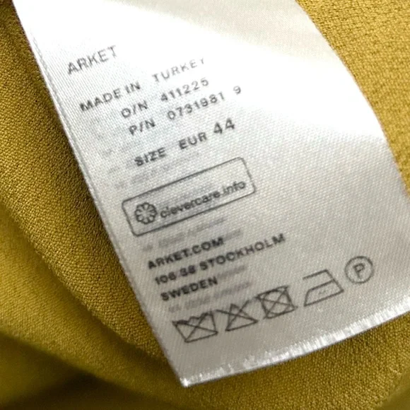 ARKET Crêpe Knot Dress - Mustard yellow Size large midi - Picture 12 of 14